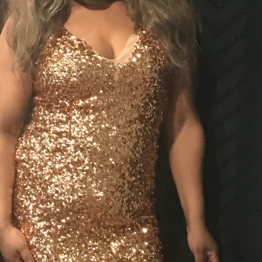Pretty Guide Gold Sequin Mini Dress